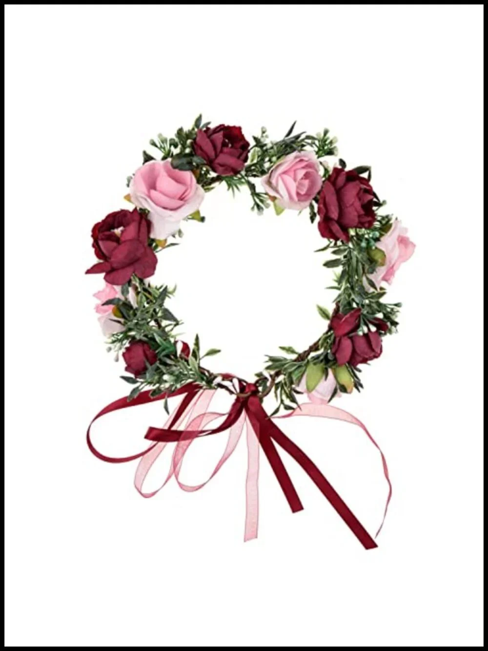 Bridal Flower Crown Headband Rose Floral Hair Wreath Maternity Photo Prop